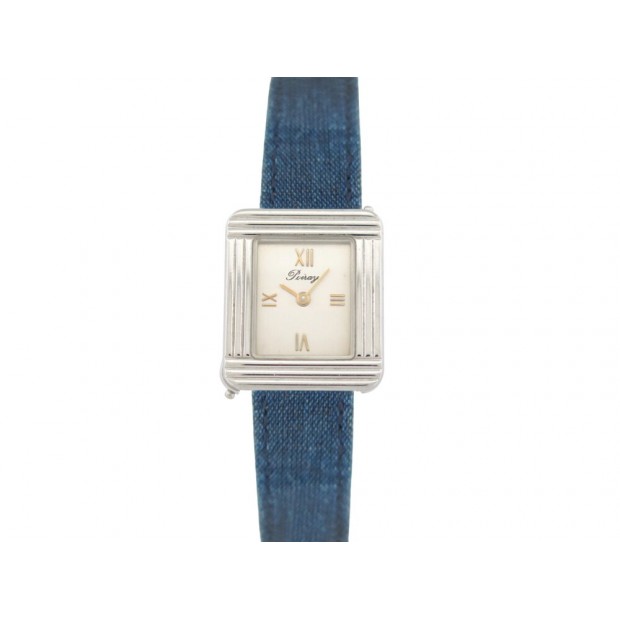 MONTRE POIRAY MA PREMIERE PM ACIER 26MM BRACELET DENIM QUARTZ LADY WATCH 2150€