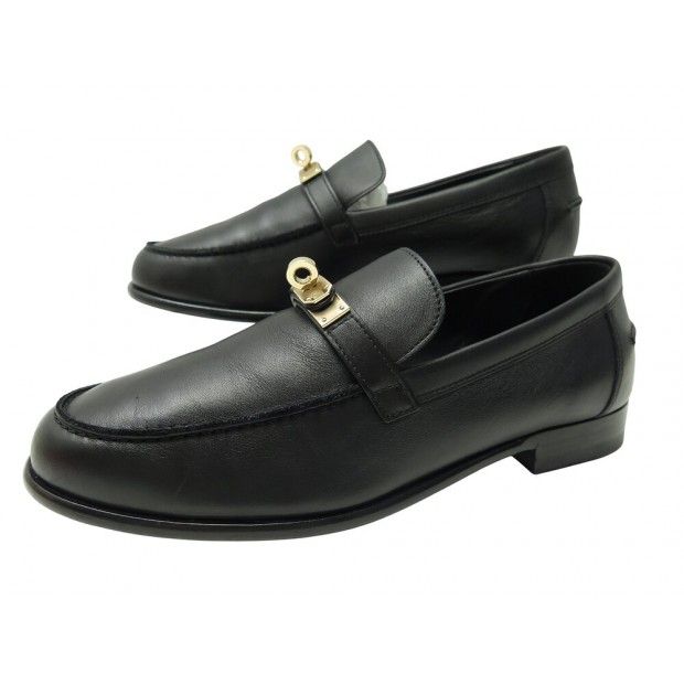 NEUF CHAUSSURES HERMES MOCASSINS DESTIN H231067Z 39 EN CUIR LOAFERS SHOES 1200€