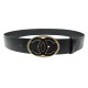 CEINTURE CHANEL BOUCLE LARGE BOUCLE LOGO CC T90 EN CUIR NOIR LEATHER BELT 1250€