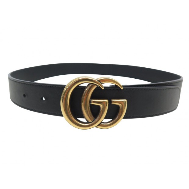 CEINTURE GUCCI GG MARMONT 414516 TAILLE 80 EN CUIR NOIR BLACK LEATHER BELT 350€