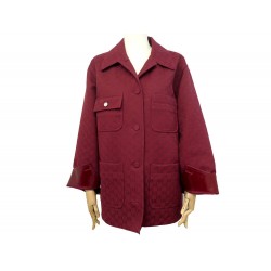 NEUF VESTE GUCCI 792239 COTON MONOGRAMME GG BORDEAUX T42 L CANVAS JACKET 3980€