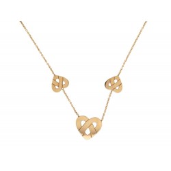 COLLIER POIRAY COEUR ENTRELACE MULTI 37 42CM EN OR JAUNE 18K GOLD NECKLACE 2450€