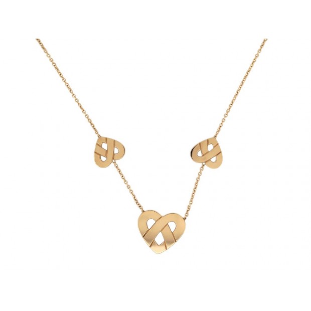 COLLIER POIRAY COEUR ENTRELACE MULTI 37 42CM EN OR JAUNE 18K GOLD NECKLACE 2450€