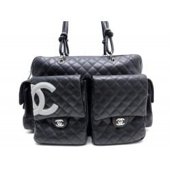 SAC A MAIN CHANEL REPORTER GM CAMBON EN CUIR NOIR DE VOYAGE TRAVEL BAG 2750€