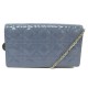 NEUF SAC A MAIN CHRISTIAN DIOR POCHETTE LADY CUIR BLEU BANDOULIERE WOC BAG 2000€