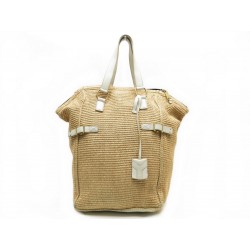 SAC A MAIN YVES SAINT LAURENT DOWNTOWN 172459 CABAS RAPHIA BEIGE HAND BAG 1095€