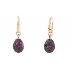 NEUF BOUCLES D'OREILLES POMELLATO TABOU EN OR ROSE 18K RHODOLITE EARRINGS 4300€