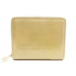 PORTE MONNAIE LOUIS VUITTON ZIPPY EN CUIR VERNI BEIGE WALLET LEATHER 355€