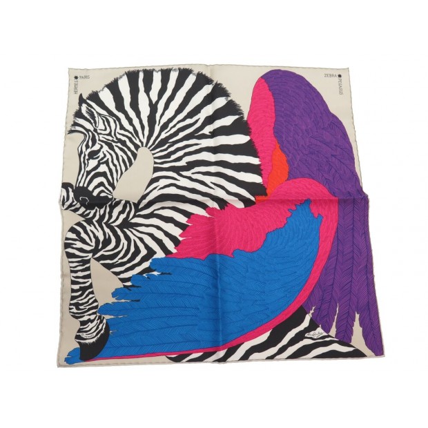 NEUF FOULARD HERMES PEGASUS ALICE SHIRLEY GAVROCHE 45 EN SOIE + BOITE SCARF 240€