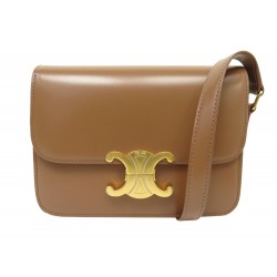 NEUF SAC A MAIN CELINE TRIOMPHE TEEN 188423 CUIR DARK SEPIA PURSE HAND BAG 3300€