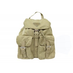 NEUF SAC A DOS PRADA 1BZ677 PM EN TOILE RE-NYLON BEIGE CANVAS BACKPACK BAG 1800€