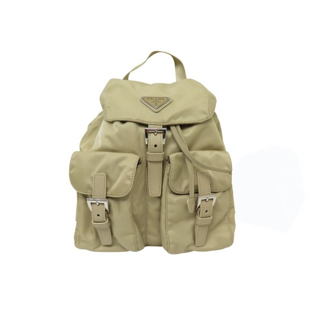 NEUF SAC A DOS PRADA 1BZ677 PM EN TOILE RE-NYLON BEIGE CANVAS BACKPACK BAG 1800€