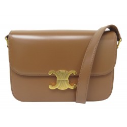 NEUF SAC A MAIN CELINE TRIOMPHE 187363BF4 CUIR BRONZE BANDOULIERE HAND BAG 3500€