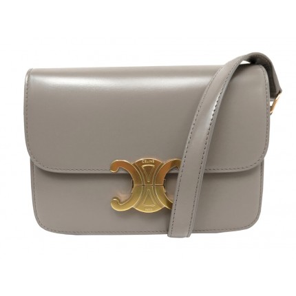 NEUF SAC A MAIN CELINE TRIOMPHE TEEN 188423 CUIR GRIS BANDOULIERE PURSE 3300€