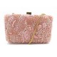 SAC A MAIN POCHETTE ELIE SAAB EN CUIR ROSE STRASS SEQUINS PERLES CLUTCH 2200€