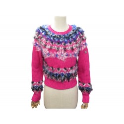 NEUF PULL CHANEL P71555K10324 S 36 CACHEMIRE ROSE FUSHIA CASHMERE SWEATER 3800€