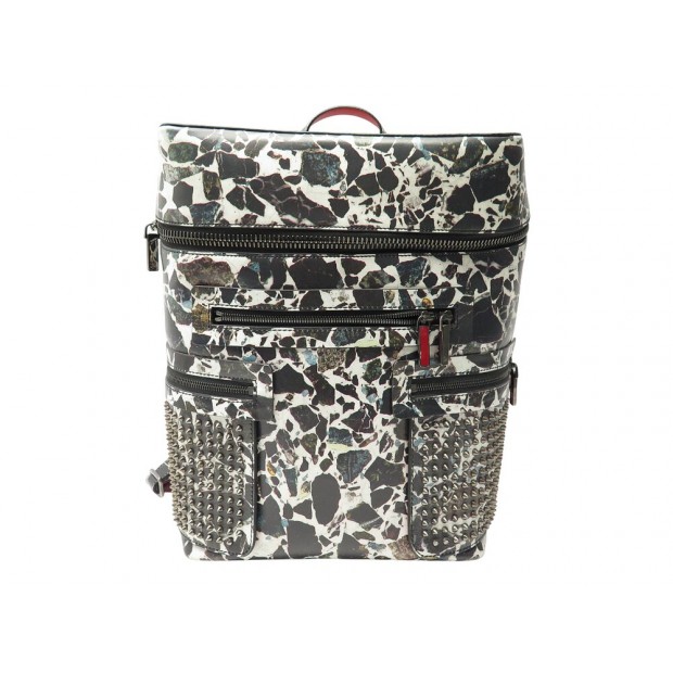 NEUF SAC A DOS CHRISTIAN LOUBOUTIN APOLOUBI SPIKE TOILE CUIR BACKPACK BAG 1700€