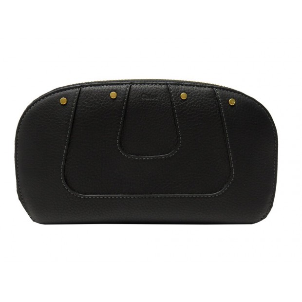 NEUF PORTEFEUILLE CHLOE ZIPPE EN CUIR GRAINE PORTE MONNAIE LEATHER WALLET 550€