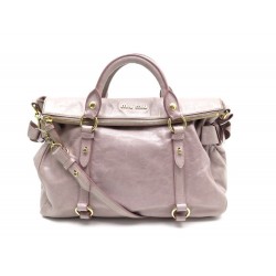 SAC A MAIN MIU MIU CUIR VIEUX ROSE BANDOULIERE 