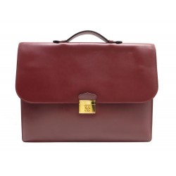 SERVIETTE CARTABLE MUST DE CARTIER EN CUIR BORDEAUX 