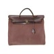 SAC A MAIN HERMES HERBAG ZIP 36 EN CUIR & TOILE MARRON BANDOULIERE POCHETTE BAG