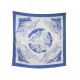 NEUF FOULARD HERMES GUEPARDS TATOO DALLET CARRE 90 H173208S SOIE BLEU SCARF 530€