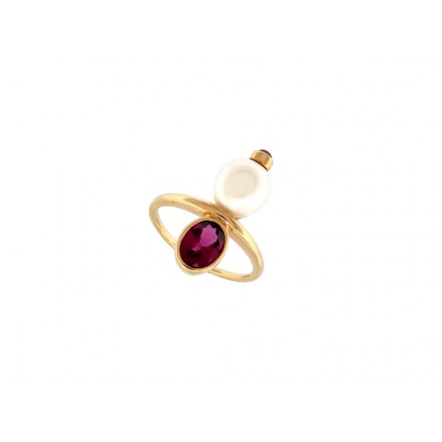 NEUF BAGUE POIRAY PERLES PRECIEUSES 49 GRENAT OR JAUNE 18K NEW GOLD RING 1800€