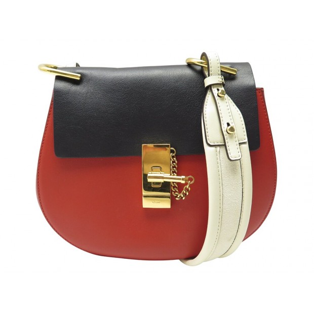 NEUF SAC A MAIN CHLOE DREW SMALL EN CUIR TRICOLORE BANDOULIERE NEW HANDBAG 1350€