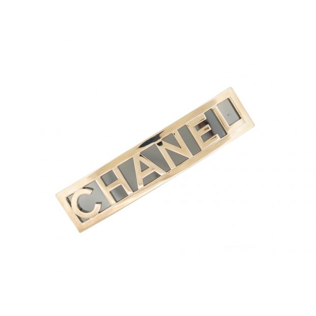 ACCESSOIRE DE CHEVEUX CHANEL BARETTE LOGO METAL DORE ARGENTE HAIR ACCESSORY 850€