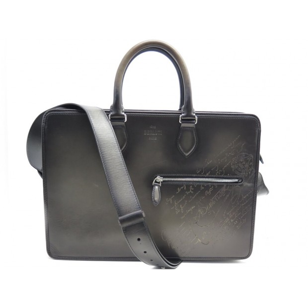 SACOCHE BERLUTI UN JOUR CUIR SCRITTO PATINE BANDOULIERE BRIEFCASE BAG 3700€