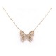 NEUF COLLIER MESSIKA PAPILLON EN OR ROSE 18K & DIAMANTS 0.83 CARATS 