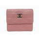 PORTEFEUILLE CHANEL LOGO CC LUCKY SYMBOL PORTE MONNAIE CUIR ROSE COIN PURSE 600€