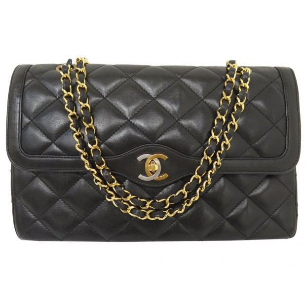 VINTAGE SAC A MAIN CHANEL DIANA CUIR MATELASSE FERMOIR CC BICOLORE BAG 8000€