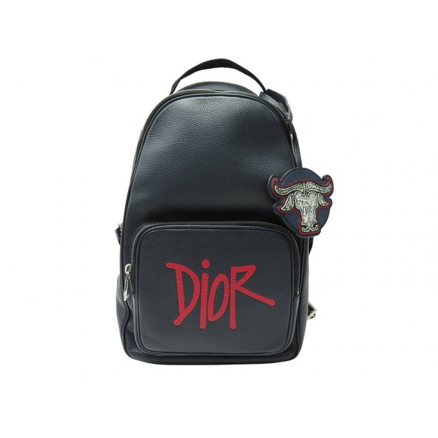 NEUF SAC A DOS DIOR HOMME SLINGBAG 1ESBO013GGDS00EU CUIR BLEU BACKBAG 2200€