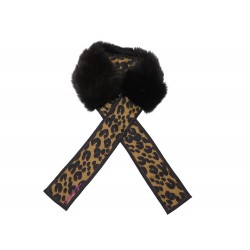 FOULARD LOUIS VUITTON TWILLY BANDEAU LEOPARD SPROUSE EN FOURRURE DE RENARD SCARF