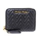 NEUF PORTE MONNAIE MIU MIU CUIR NAPPA MATELASSE NOIR BLACK LEATHER WALLET 485€