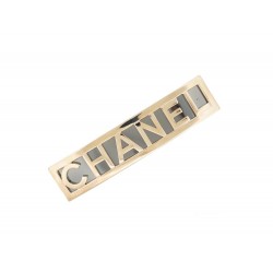 ACCESSOIRE DE CHEVEUX CHANEL BARETTE LOGO METAL DORE ARGENTE HAIR ACCESSORY 850€