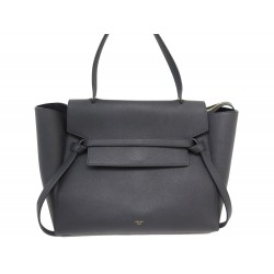 SAC A MAIN CELINE BELT LARGE EN CUIR GRAINE NOIR LEATHER HAND BAG PURSE 2600€