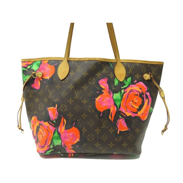 SAC A MAIN LOUIS VUITTON NEVERFULL EN TOILE MONOGRAM ROSES LV MM ED LIMITEE BAG