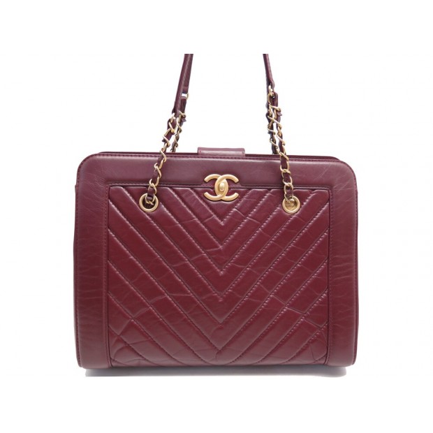 SAC A MAIN CHANEL SHOPPING BAG FERMOIR TIMELESS CUIR CHEVRON PURSE HANDBAG 6300€