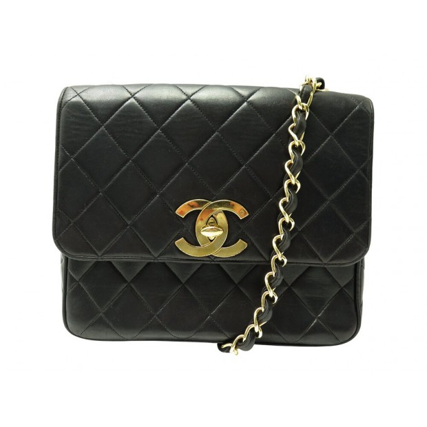 VINTAGE SAC A MAIN CHANEL SQUARE TIMELESS CUIR MATELASSE SIMPLE RABAT BAG 7250€