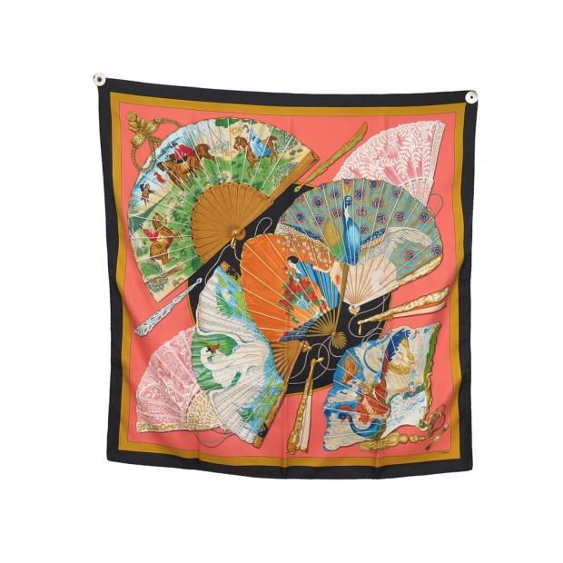 FOULARD HERMES BRISE DE CHARME JULIA ABADIE SOIE NOIRE CARRE 90 SILK SCARF 530€