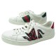 CHAUSSURES BASKETS GUCCI ACE BRODEES SNAKES 456230 7 41 CUIR SNEAKERS SHOES 650€