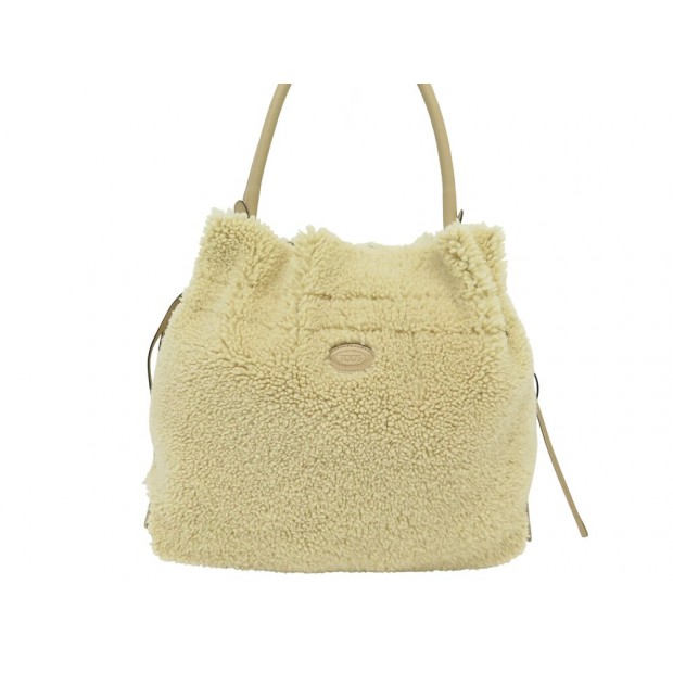 NEUF SAC A MAIN TOD'S DI BAG A COULISSE MOUTON CABAS EN PEAU LAINEE TOTE BAG