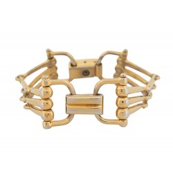 VINTAGE BRACELET CELINE MORS 20CM METAL DORE GOLDEN HORSEBIT BANGLE STRAP 500€