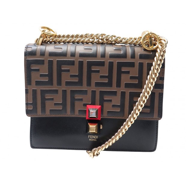 SAC A MAIN FENDI KAN I SMALL CUIR MOTIF F ZUCCA 8M0381 BANDOULIERE HANDBAG 2700€