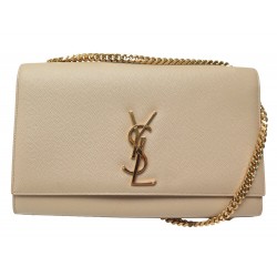 SAC A MAIN SAINT LAURENT KATE MEDIUM 364021 BANDOULIERE CUIR BEIGE HANDBAG 1900€