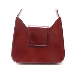 SAC A MAIN LANCEL CUIR BORDEAUX PORTE EPAULE HAND BAG LEATHER RED 650€