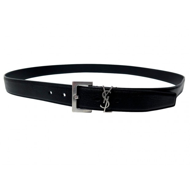 NEUF CEINTURE SAINT LAURENT CASSANDRE 634440 T 110 EN CUIR NOIR NEW BELT 475€