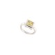 VINTAGE BAGUE CARREE T54 EN OR BLANC 18K 5.1GR SERTIE PIERRE CITRINE GOLD RING